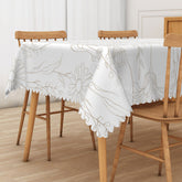 Lofaris Cottage Style Floral Tablecloth Dainty White Flower Pattern for Shabby Chic and Farmhouse Decor